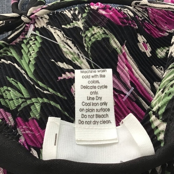 Japna x front v neck shear longsleeve floral print cropped elastic waist… - Picture 7 of 7